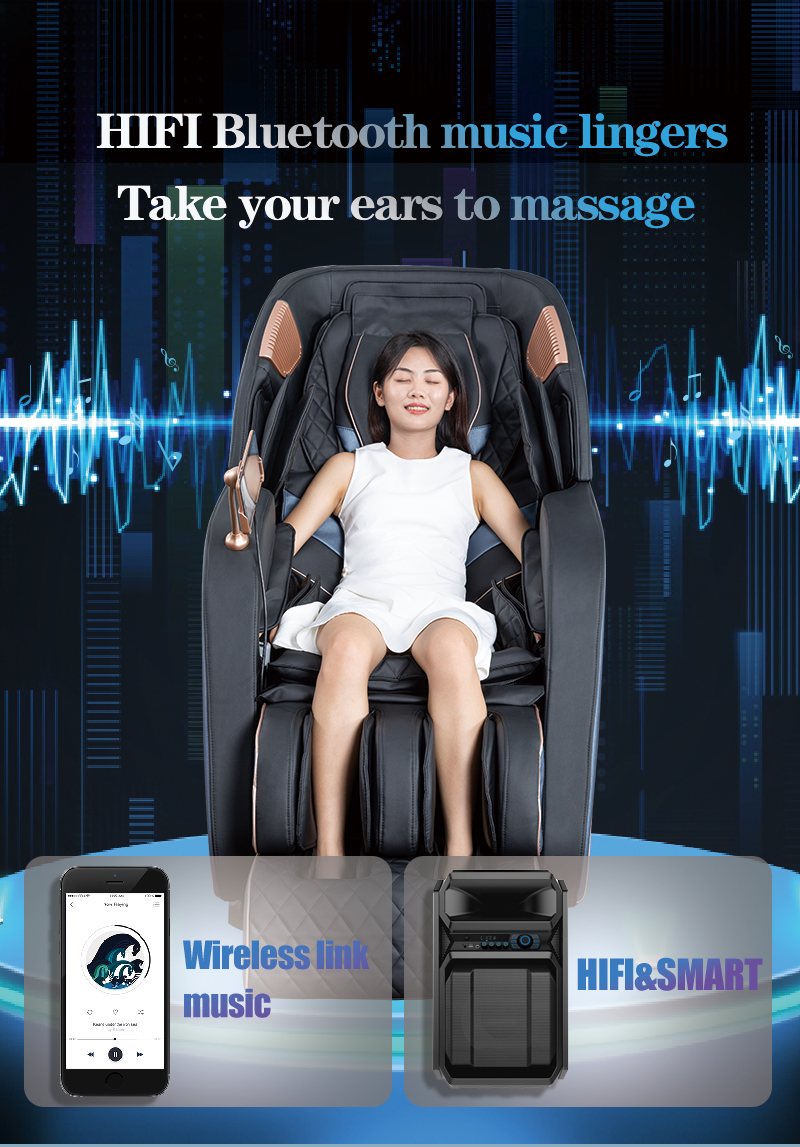 3D SL المسار الفاخرة AI صوت الجسم كله متعددة الوظائف التدفئة العلاج بالتدفئة كرسي تدليك شياتسو العجن القدم سبا تدليك كرسي